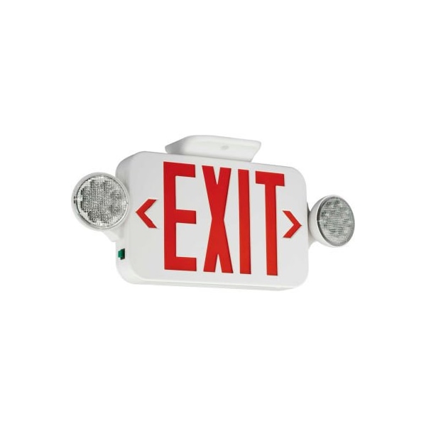 Hubbell Lighting Hubbell LED Emergency/Exit Combo with Remote Capacity & Self-Diagnostics, White/Red, 120/277V CCRRCSD - main